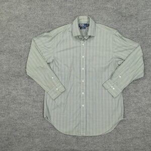 Polo Ralph Lauren Dress Shirt Mens 16 Green Check Regent Classic Long Sleeve